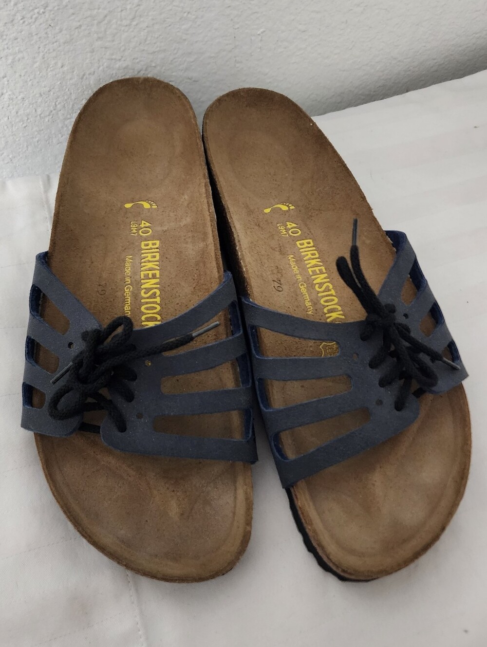 Birkenstock Granadas Women's  Navy Strappy Slide Sandals